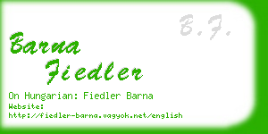 barna fiedler business card